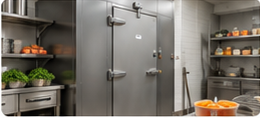 Commercial walk-in cooler detail