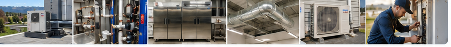 HVAC work strip with service tools and equipment